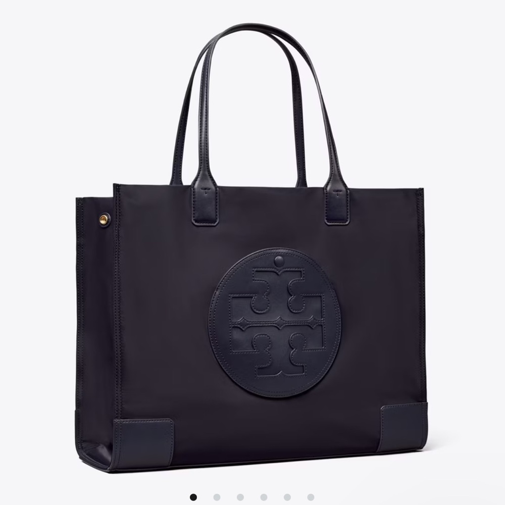 Tory Burch Ella Tote in Patent Navy